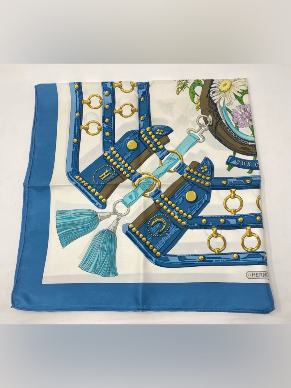 Hermes Silk Scarf Vintage Aux Champs Carre 90 By Caty Latham - Picture 4 of 16